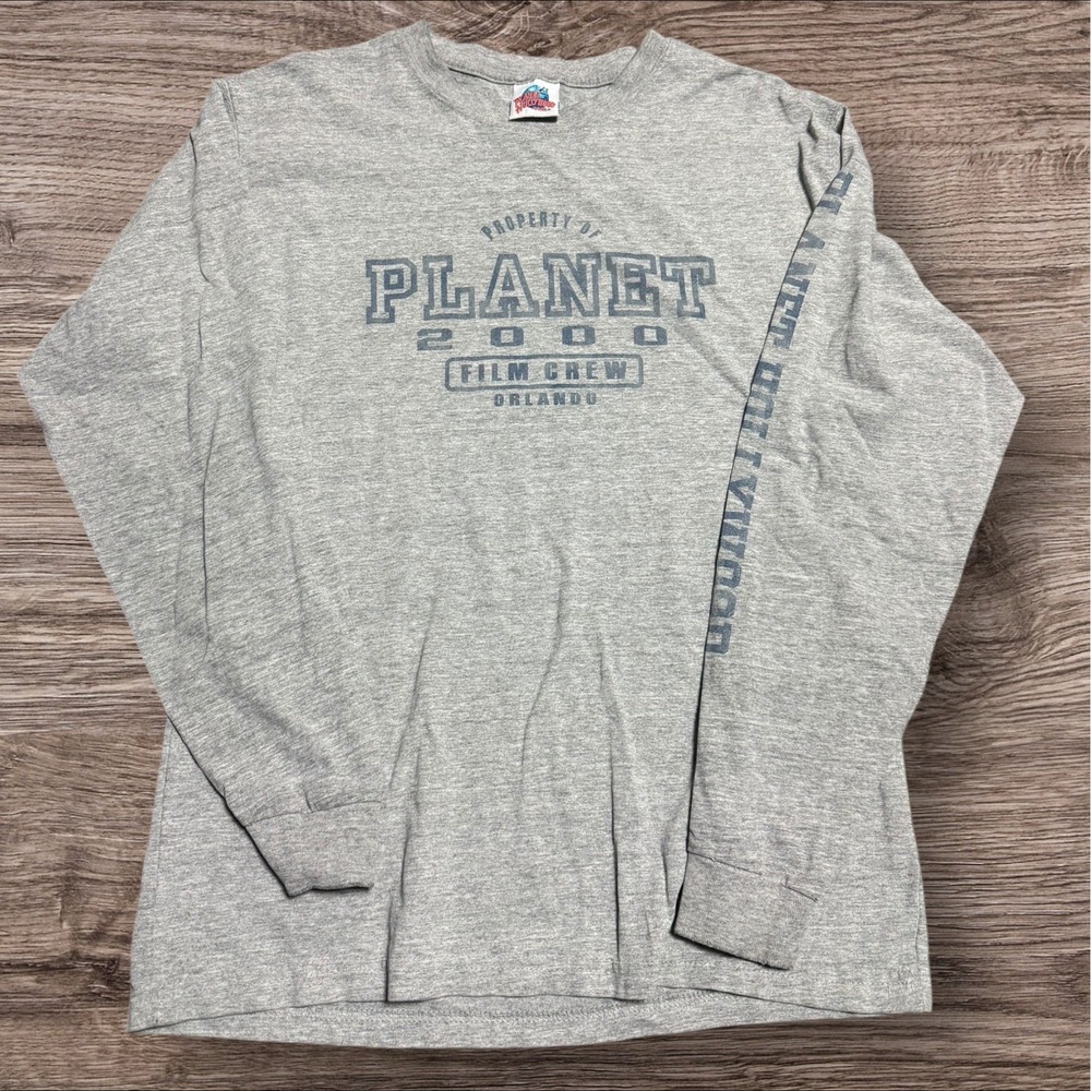 VTG Planet Hollywood Orlando Film Crew 2000 Graphic T-shirt Men Size L Gray‎